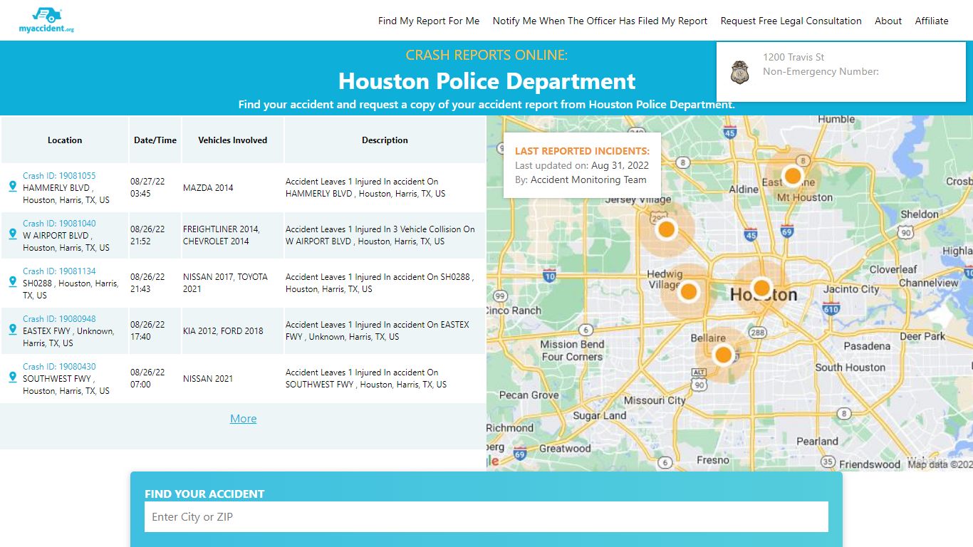 Online Crash Reports for Houston Police Department - MyAccident.org
